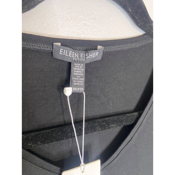 NWT Eileen Fisher Black V Neck Shift Dress-sz XS Petite - Picture 7 of 8